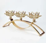 3 Pcs Crystal Lotus Candle Stand - Image 2
