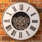 Imported Printed Glass With Moving Gears Clock