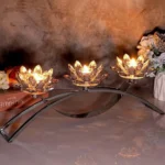 3 Pcs Crystal Lotus Candle Stand