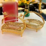 Golden Serving Tray with Handle