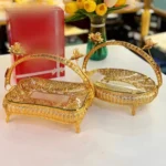 Golden Serving Tray with Handle