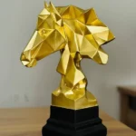 Imported Golden Horse Face Sculpture Design