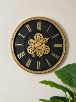 Imported Antique Gold With Moving Gears Clock - Image 2