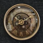 Vintage Modern Clock with Moving Gears