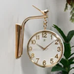 Imported Golden Frame Double Sided Clock (13Inch) - Image 2