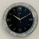 Imported Fancy Black & Diamond Design Clock