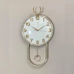 Imported White & Golden Fancy Pendulum Clock