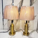 Brass golden metal lamp (Pair)