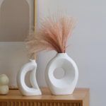 Ceramic Vase with Sun & Moon Combination for Entryway, Modular & Creative