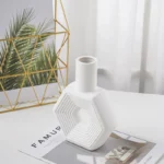 Inttox Ceramic Flower Vase | Minimal & Unique Decorative Vase for Home Décor