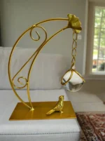 Metal Sparrow Crystal Ball Hanging For Decoration - Image 2