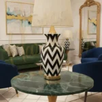 Ceramic Noir Wave Table Lamp (Pair)