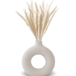 Imported ceramic donut vase set with modern hollow design (feather not included)