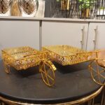 Imported Metal Cycle Tray Pair For Home Decor