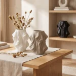 Wavin Wave Design Ceramic Flower Vase for Living Room & Table Decor