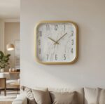 Imported Marble Rose Gold Square Wall Clock