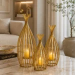 Nordic Golden Metal Candle Stand Holder for Home Decor