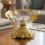 Elegant Golden Glass Tray for Serving - Image 2