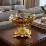 Elegant Golden Glass Tray for Serving - Image 3