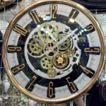 Vintage Vanguard Luxury Wall Clock with Moving Gear Mechanism