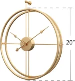 Imported 20 inch Metal Golden Wall Clock - Image 3