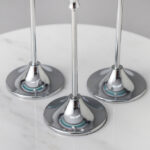 Set of 3 Silver Chrome Metal Taper Candle - Image 5