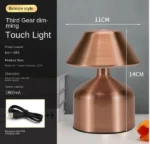 Full Metal Body Night Touch Lamp Best Quality Rechargeable - Image 3