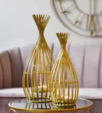 Nordic Golden Metal Candle Stand Holder for Home Decor