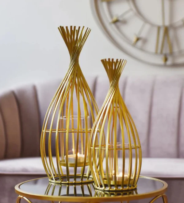 7CB087DF-358B-4F4B-A197-1F49B2CF9328 Nordic Golden Metal Candle Stand Holder for Home Decor - Image 1