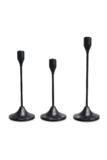 Modern Matte Black Metal Taper Candle Holder Set – Minimalist Decorative Candle Stand (Set of 3) - Image 2