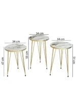 3 Pcs Black Round Table Set - Image 2