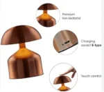 Full Metal Body Night Touch Lamp Best Quality Rechargeable - Image 4