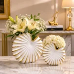 White ceramic seashell vase Set - Image 2