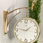 Imported White Golden Markhor Double Face Clock
