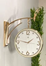 Imported White Golden Markhor Double Face Clock