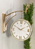 Imported White Golden Markhor Double Face Clock - Image 2