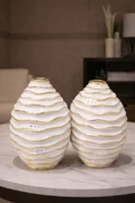 2 PC Ball Vase Golden Set