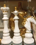 Chess King, Queen And Knight White Figurine For Home Décor - Set of 03 - Image 5