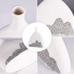 Modern Textured White Art Vase – Mountain Design (2 Pc Set) - Image 2