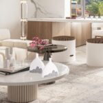 Modern Textured White Art Vase – Mountain Design (2 Pc Set) - Image 3