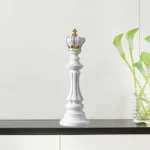 Chess King, Queen And Knight White Figurine For Home Décor - Set of 03 - Image 2