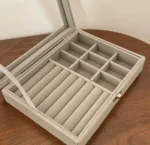 Velvet Leather Jewellery Organizer Box - Image 3