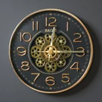 Imported Fancy Gold & Black Moving Gears Clock (Limited Edition)