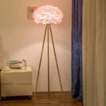 Luxury Feather Tripod Floor Lamp for Home Decor - Image 3