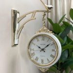 Imported Luxury Off White Double Face Clock 10 inchs (Dial Size)