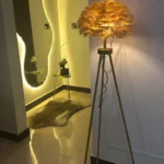 Luxury Feather Tripod Floor Lamp for Home Decor