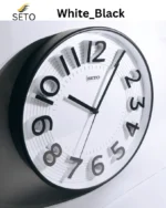 Modern 13-Inch Wall Clock – Silent Non-Ticking Quartz Clock with 3D Numbers, Minimalist Design for Bedroom, Living Room & Office