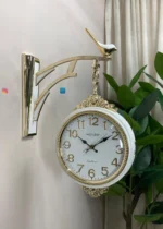 Imported Luxury Off White Double Face Clock 10 inchs (Dial Size) - Image 2
