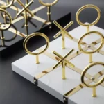 Luxury Gold & Black-White Tic-Tac-Toe Set – Modern Decorative Game Piece - Image 2