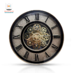 Imported Resin Printed Glass With Moving Gears Clock
